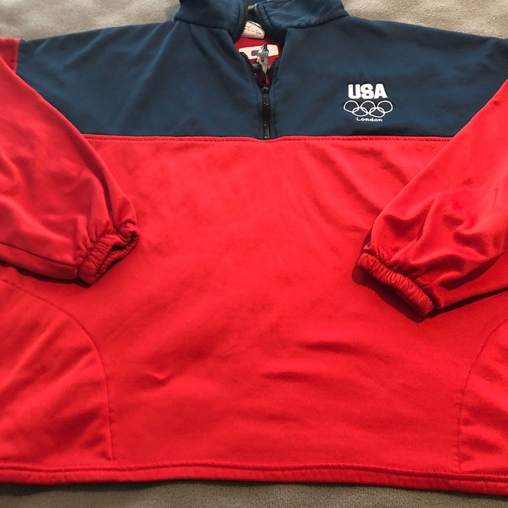 Vintage Olympic USA London‎ 1/4 Zip Pullover Women's 3XL